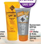 Xeroderm Sunscreen SPF30 100ml Or Baby & Kids Sunscreen SPF40 75ml-Each