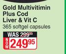Dis-Chem Gold Multivitamin Plus Cod Liver & Vit C 365 Softgel Capsules