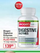 Biogen Digestive Enzymes 60 Vegi Capsules Plus Free 10 Vegi Capsules