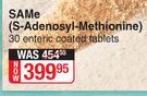 Solal SAMe(S-Adenosyl-Methionine) 30 Enteric Coated Tablets