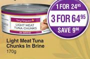 Tony Ferguson Light Meat Tuna Chunks In Brine-3 x 170g