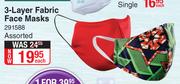 3 Layer Fabric Face Masks Assorted-Each