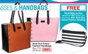 Nicki Duo Colour Fashion Handbags (Blue, Pink Or Brown)-Each