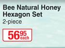 Good Stuff Bee Natural Honey Hexagon Set (2 Piece)-Each