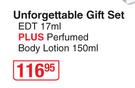 Revlon Unforgettable Gift Set Of EDT 17ml + Perfumed Body Lotion 150ml