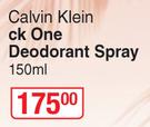 Calvin Klein ck One Deodorant Spray-150ml
