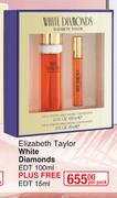 Elizabeth Taylor White Diamonds EDT 100ml + Free EDT 15ml-Per Pack