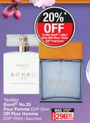 Yardley Bondst No. 25 Pour Femme EDP 50ml Or Pour Homme EDP 100ml Assorted-Each