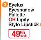 L.A.Girls Eyelux Eyeshadow Pallette Or Lipify Stylo Lipstick-Each