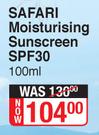 Safari Moisturising Sunscreen SPF30-100ml 