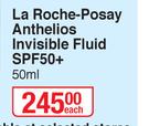 La Roche Posay Anthelios Invisible Fluid SPF50+-50ml Each