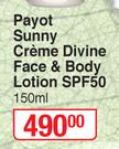 Payot Sunny Creme Divine Face & Body Lotion SPF50-150ml 