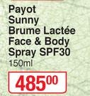 Payot Sunny Brume Lactee Face & Body Spray SPF30-150ml 
