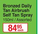 Luv That Sun Bronzed Daily Tan Airbrush Self Tan Spray Assorted-150ml Each