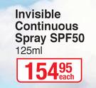 Island Tribe Invisible Continuous Spray SPF50-125ml Each