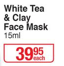 IQ White Tea & Clay Face Mask-15ml Each
