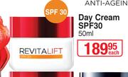 L'Oreal Paris Day Cream SPF30-50ml Each