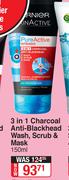 Garnier 3 In 1 Anti Blackhead Wash, Scrub & Mask-150ml 