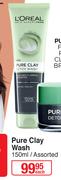 L'Oreal Paris Pure Clay Wash Assorted-150ml Each