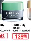 L'Oreal Paris Pure Clay Mask Assorted-50ml Each