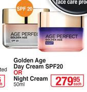L'Oreal Paris Golden Age Day Cream SPF20 Or Night Cream-50ml Each