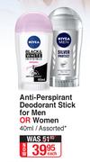 Nivea Anti-Perspirant Deodorant Stick For Men Or Women Assorted-40ml Each
