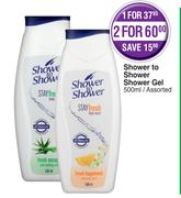 Shower To Shower Shower Gel Assorted-For 2 x 500ml 