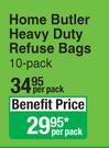 Home Butler Heavy Duty Refuse Bags 10 Pack-Per Pack