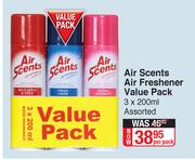 Air Scents Air Freshener Value Pack Assorted-3 x 200ml Per Pack