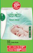 Softi 2 Ply Toilet Rolls 18 Pack-For 2 Pack