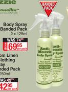 Anti Mozzie Body Spray Banded Pack-2 x 125ml Per Pack