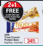 USN Trust Crunch Protein Bars Assorted-60g/62g Each