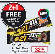 NPL 21 Protein Bars Assorted-65g Each