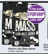 Warrior Lean Mass Gainer Assorted-For 2 x 5.04Kg