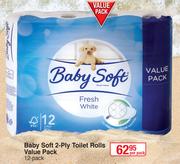 Baby Sofy 2 Ply Toilet Rolls Value Pack-12's Per Pack
