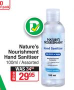 Nature's Nourishment Hand Sanitiser-100ml
