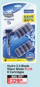 Schick Hydro 5 5-Blade Razor Blade Plus 8 Cartridges-Per Pack