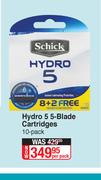 Schick Hydro 5 5-Blade Cartridges 10 Pack-Per Pack