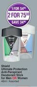 Shield Ultimate Protection Antiperspirant Deodorant Stick For Men Or Women Assorted-48ml