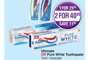 Aquafresh Ultimate Or Pure White Toothpaste Assorted-2 x 75ml