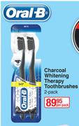 Oral-B Charcoal Whitening Therapy Toothbrushes 2 Pack-Per Pack