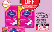 Lifestyle Libresse Maxi Cotton Feel Duo Pads 20 Normal-Per Pack