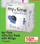 My Time Ultra Dry Pads With Wings 10 Pack-Per Pack