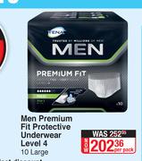 Tena Men Premium Fit Protective Underwear Level 4 10 Large-Per Pack