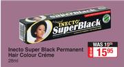 Inecto Super Black Permanent Hair Colour Creme-28ml