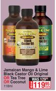 Jamaican Mango & Lime Black Castor Oil Original Or Tea Tree Or Coconut-118ml Each