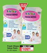 Baby Things Fresh Wipes Value Pack-6 x 80 Wipes Per Pack