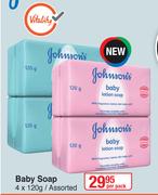Johnson's Baby Soap-4 x 120g Per Pack
