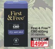 First & Fre CBD 600mg-30 Capsules