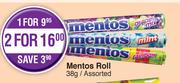 Mentos Roll Assorted-For 2 x 38g